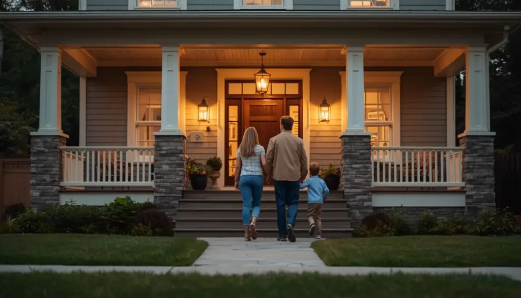 USDA Loans Modern craftsman home in a green, USDA-eligible suburban neighborhood, representing 100% financing home loan options.