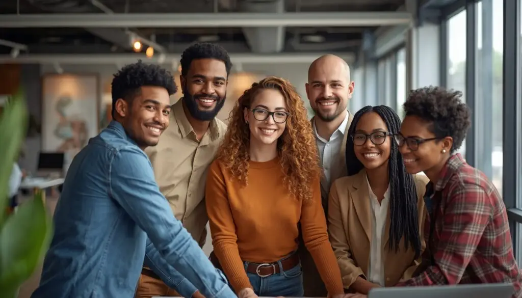 lucid origin a diverse group of small business owners working together in a modern bright off 0