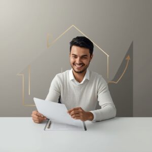 lucid origin a sleek professional image representing home refinancing a confident homeowner r 0